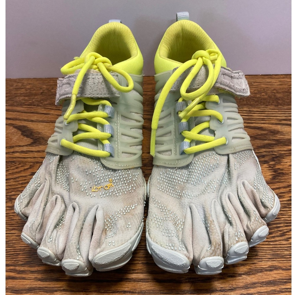 Vibram FiveFingers V-Train Womens 8 8.5 Gray Yellow Barefoot Shoes 17W6605 - Picture 3 of 7